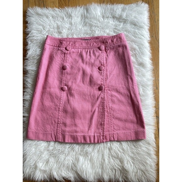 Talbots Women's Size 12 Petite Pink Button Front Skirt Career FLAWED - Picture 3 of 8